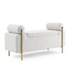 NicBex Storage Ottoman Bench Upholstered Velvet Storage Bench with Cylindrical Arms and Iron Legs for Footrest, Living Room - 3 of 4