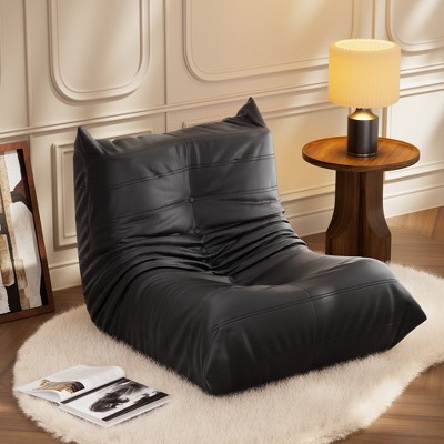 Fireside chair, Mid-Century Modern Armless floor sofa, soft memory sponge floor leisure chair, living room, bedroom and office bean bag chair