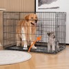 FURNIinspire Pet Crates and Houses 42 Inch Two Entry Collapsible Pet Enclosure with Modular Partition and Detachable Base, Black, 42.1"*26.7"*28.7" - 3 of 4