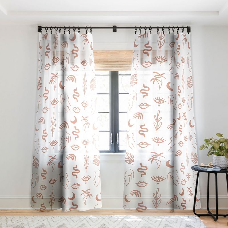 Emanuela Carratoni Line Art Single Panel Sheer Window Curtain - Deny Designs, 1 of 4