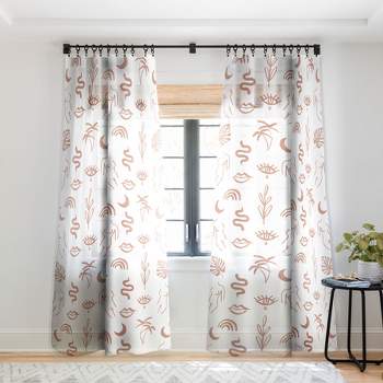 Emanuela Carratoni Line Art Single Panel Sheer Window Curtain - Deny Designs