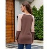 Coolmee Women's Waffle Shirts Button Crew Neck Long Sleeve Tops Color Block T-Shirts Casual Pullover Tunics - 4 of 4