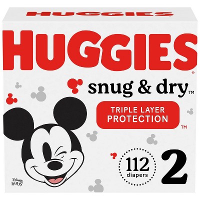 Image of Huggies Snug & Dry Baby Disposable Diapers Super Pack - Size 2 - 112ct