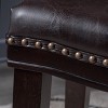 Set of 2 26" Anston Saddle Counter Height Barstool Brown - Christopher Knight Home: Upholstered, Rubberwood Frame - 4 of 4
