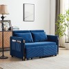 NicBex Convertible Sofa Bed Couch with Arm Pockets & Adjustable Backs,Velvet Upholstered Loveseat Sofa for Living Room,Bedroom - 2 of 4