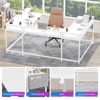 U Shaped Computer Gaming Desk, Reversible L Shaped Desk w/Monitor Stand, Large Corner Desk w/Storage Shelves for Home Office - 2 of 4