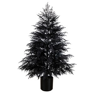 Nearly Natural 6-ft Artificial Halloween Real Touch Black Norfolk Pine Christmas Tree with Natural Look - 1 of 1