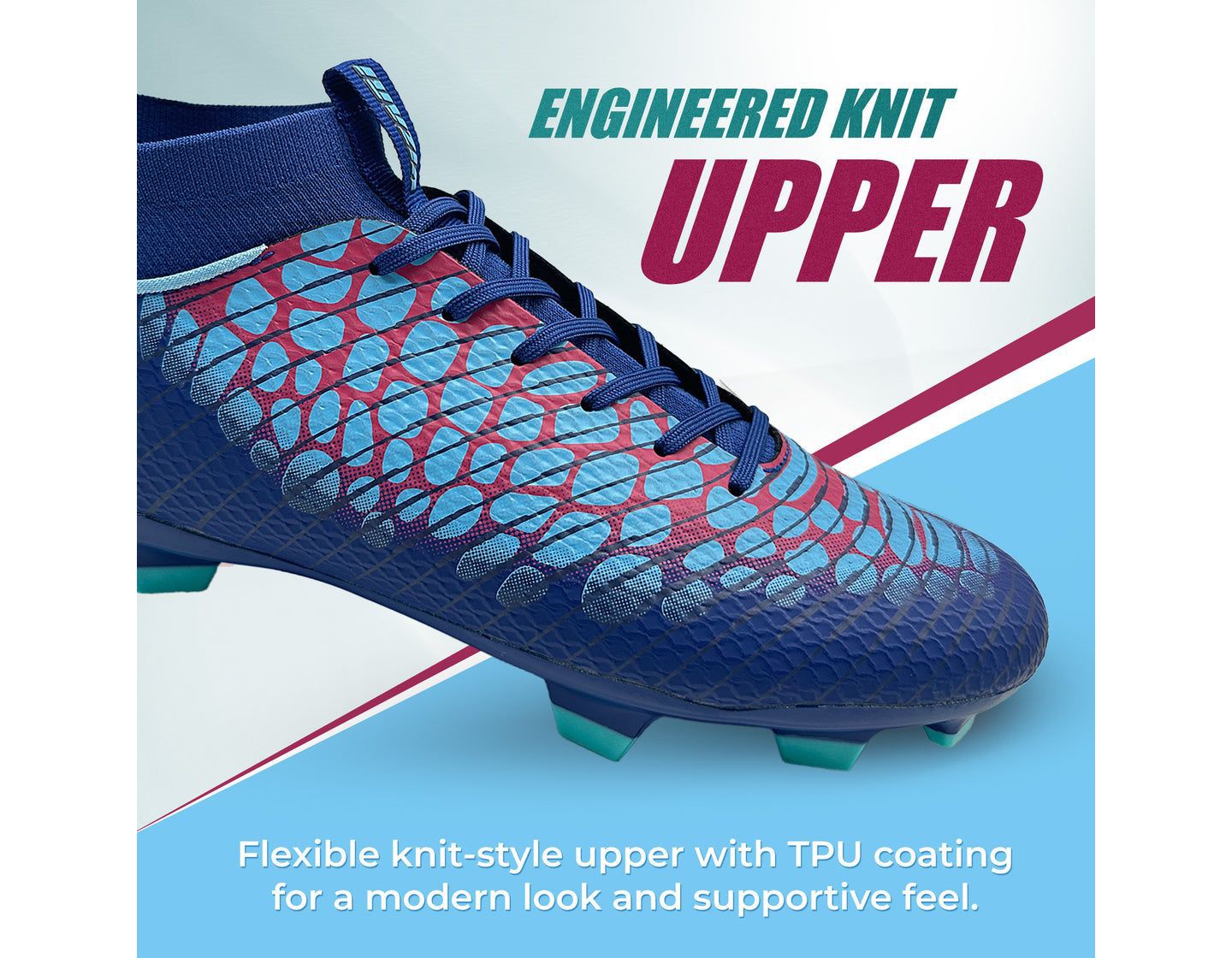 Мужские бутсы Vizari Flynox Adult Firm Ground Soccer Cleats Royal — фото 2