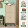 Brafabhome Narrow Shoe Cabinets with 3 Flip Drawers, Entryway Rattan Shoe Storage Organizer for Slippers Sneakers and High Heels | 18 Pairs - 4 of 4