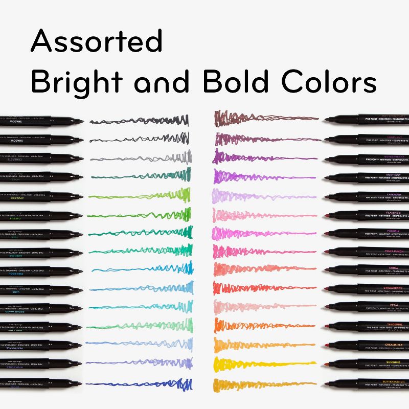 U Brands 30pk Permanent Markers Multicolored, 5 of 14