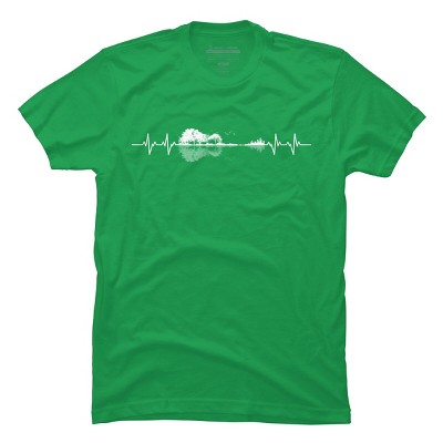 Men's Design By Humans Nature Guitar Heart Beat By Maryedenoa T-Shirt