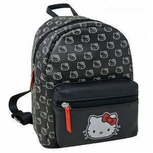 Hello Kitty Black & White 10" Mini Deluxe Backpack with 1 Front pocket - 1 of 1