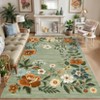 Washable Floral Area Rug Living Room Rug, Foldable Soft Indoor Carpet for Bedroom, Office & Dinning Room - 2 of 4