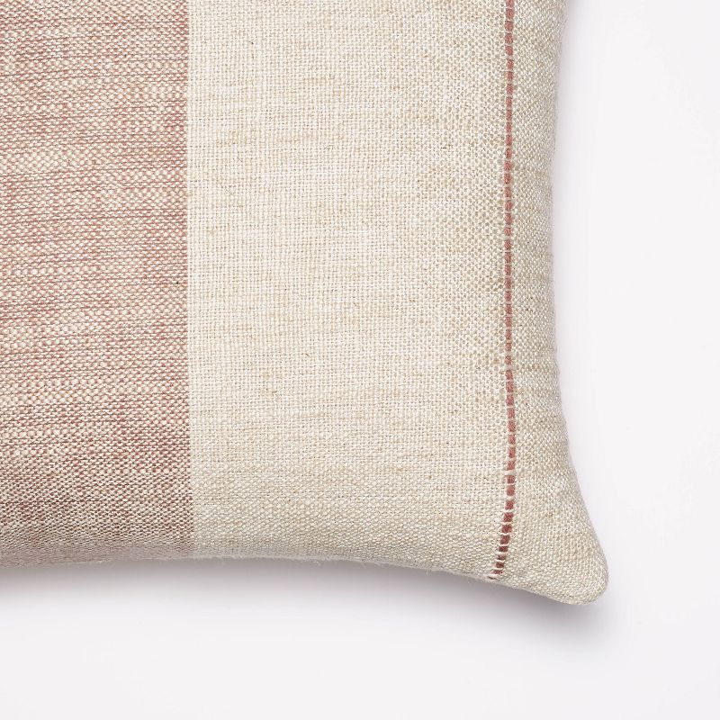 Oblong Woven Stripe Decorative Throw Pillow Off White/Mauve - Threshold&#8482; designed with Studio McGee, 4 of 12
