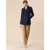 Allegra K Women's Long Sleeves Double Breasted Button Winter Outerwear Pea Coat - 3 of 4