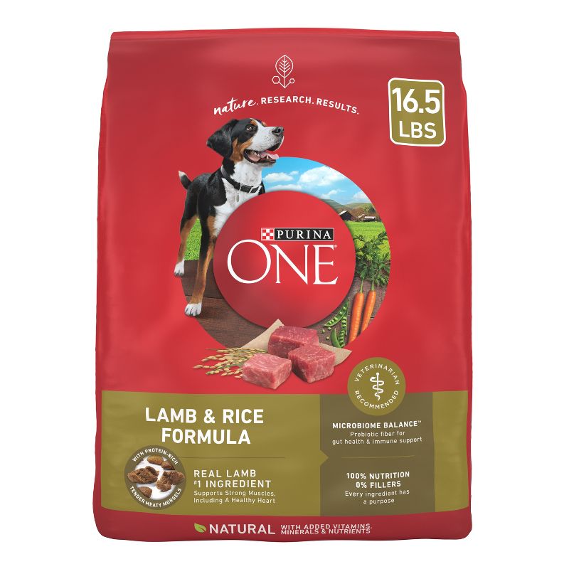 Purina ONE SmartBlend Natural Dry Dog Food with Rice and Lamb, 1 of 8
