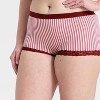 Women's Cotton Blend Boy Shorts Underwear with Lace - Auden™ - 4 of 4