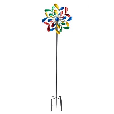 Teamson Home 70" Decorative Metal Kinetic Floral Wind Spinner