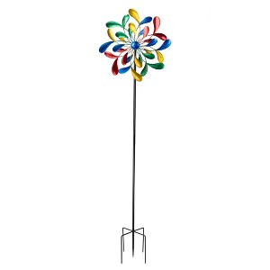 Teamson Home 70" Decorative Metal Kinetic Floral Wind Spinner - 1 of 4