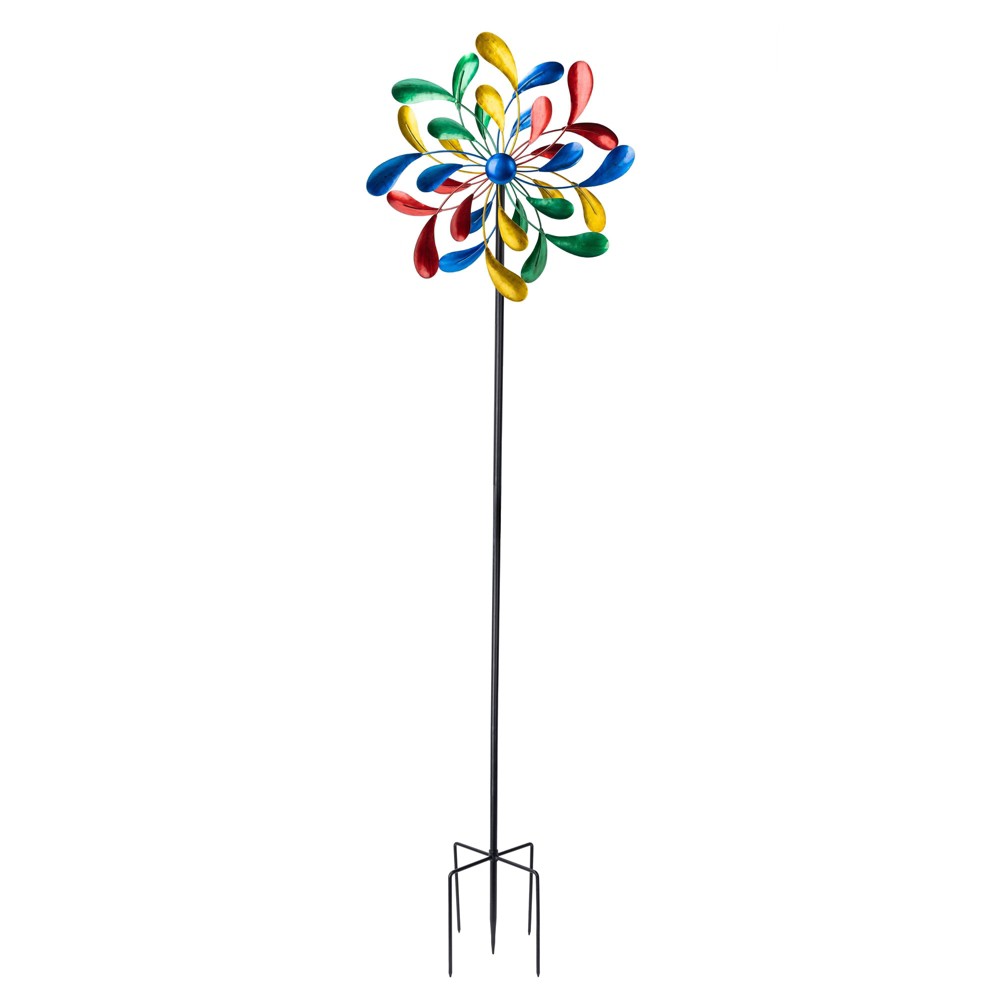 Photos - Garden & Outdoor Decoration Teamson Home 70" Decorative Metal Kinetic Floral Wind Spinner Multicolor
