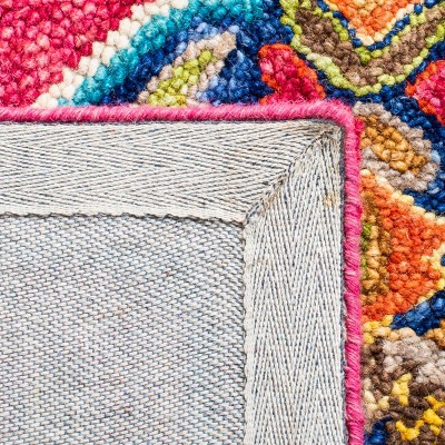 Rustic-Chic Red Wool Handmade Tufted Area Rug - 27"x7"