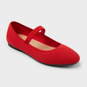 Women's Shiloh Knit Mary Jane Flats - A New Day™ Black - 1 of 4