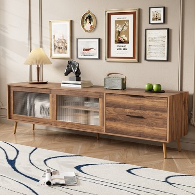 GlasFlength TV Stands and Consoles, Stylish Entertainment Center for Living Rooms, Modern Designs for Classic Interiors, Brown,70.8”*15.7”*21.3"