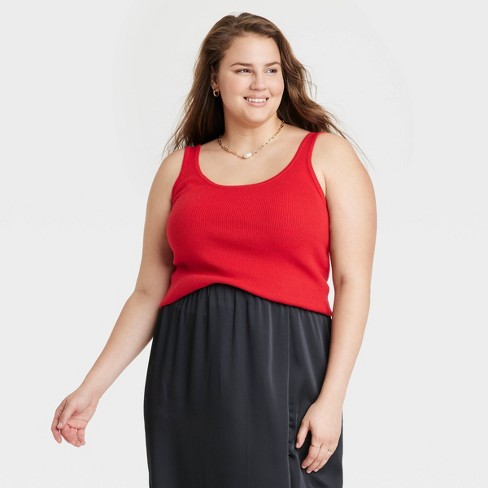 Women's Scoop Neck Sweater Tank Top - A New Day™ Red Xxl : Target