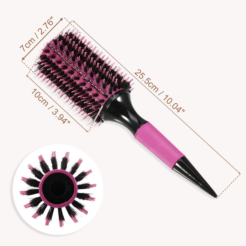 Unique Bargains Nylon Bristle Pins Round Hair Brush Pink 10.04"x2.76" 1 Pc, 3 of 7