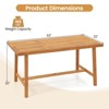Costway 63" Acacia Wood Dining Table for 6 People with 1.97" Umbrella Hole for Kitchen - 3 of 4