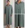 INSPIRE CHIC Men's Long Sleeves Collared Neck Full Length Nightwear - 3 of 4