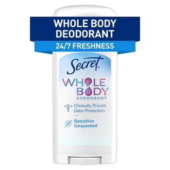 Secret Whole Body Stick Aluminum Free Deodorant for Women - Unscented - 2.4oz
