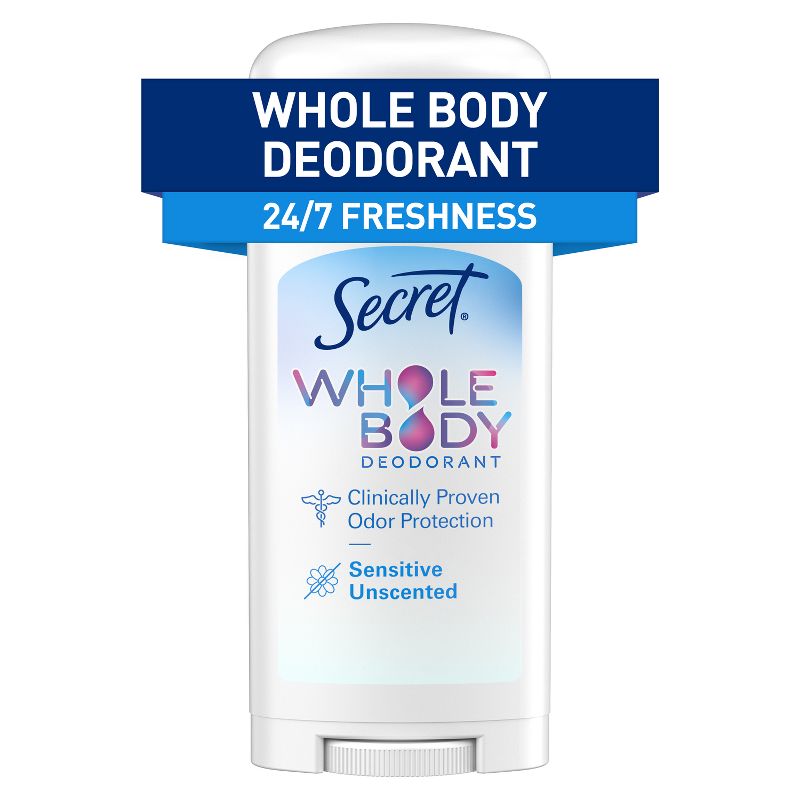 Secret Whole Body Stick Aluminum Free Deodorant for Women - Unscented - 2.4oz, 1 of 15