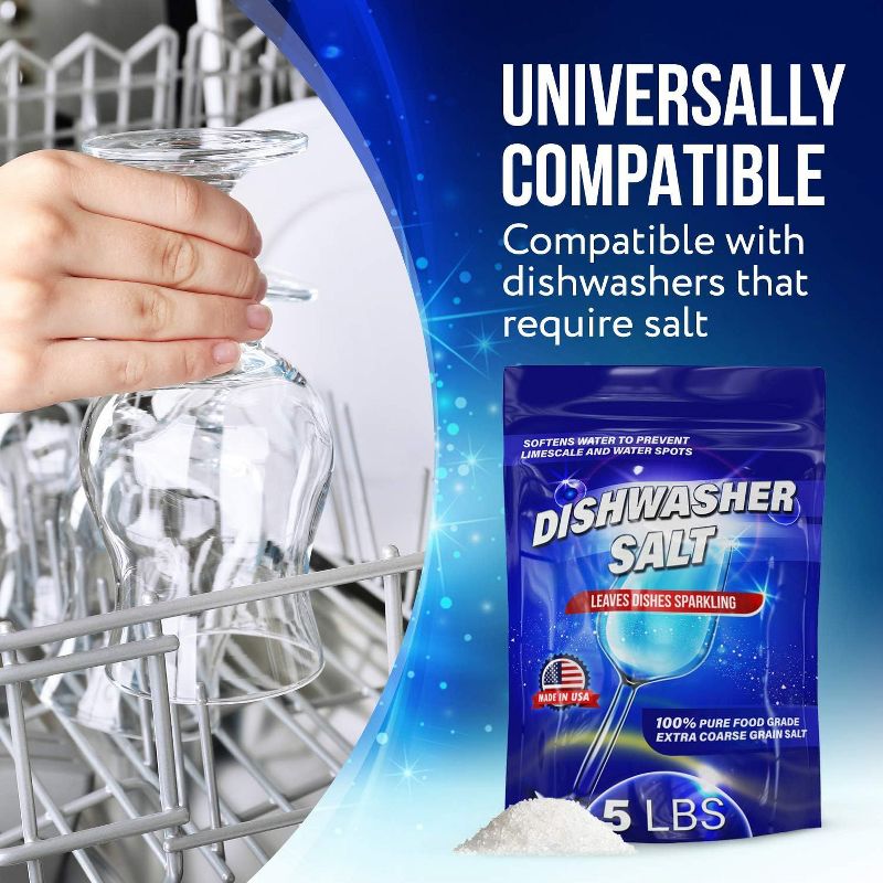 Impresa Dishwasher Salt Water Softener - 5 lbs - Protects From Hard Water Residue and Limescale - 100% Pure Coarse Grain Salt, 2 of 7