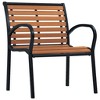 vidaXL Patio Chairs 2 pcs Steel and WPC Black and Brown - 2 of 4