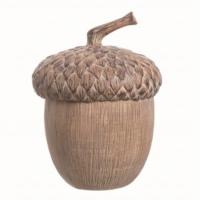 Transpac Resin Brown Harvest Autumn Acorn Container