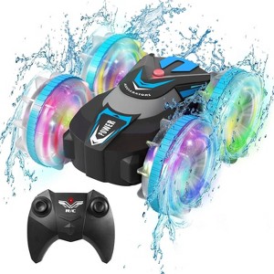 WOPET 2.4GHz Amphibious RC Stunt Car ¨C Waterproof 4WD Remote Control Car with 360¡ã Flips, LED Lights for All Terrain (For Boys & Girls) - 1 of 1