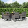 vidaXL Patio Dining Set Outdoor Dining Set Table and Chair Set for Garden - 63" Table Length Gray and Black 7 Piece with Cushions - 2 of 4