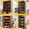 Besiost Farmhouse Kitchen Storage Cabinet with 4 Barn Doors, 71" Tall Kitchen Pantry Cabinet with Shelves - 4 of 4