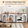 71" Large Dog Crate Furniture for 2 Dogs, Wooden Double Dog Crate, Indoor Dog Kennel TV Stand with Divider and Cushion for Large Medium Dogs,White - 4 of 4