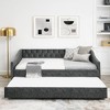 Full Size Upholstered Daybed with Twin Size Trundle for Bedroom or Guest Room - 4 of 4