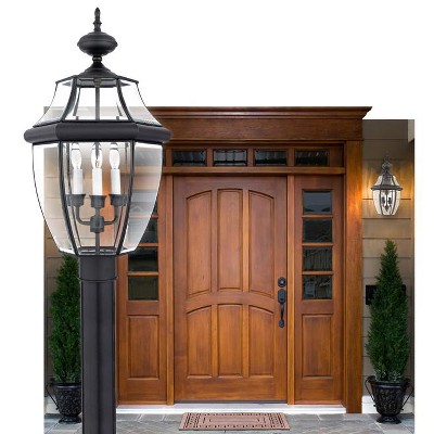 Mystic Black Bronze Outdoor Wall Lantern with Clear Glass
