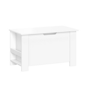 RiverRidge Kids' Toy Box Playroom Storage Chest with Side Bookracks White: MDF, 2 Shelves, ASTM & CPSIA Certified - 1 of 4