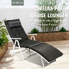 70'' Black Adjustable Outdoor Lightweight Folding Chaise Lounge Chair with Pillow - 3 of 4