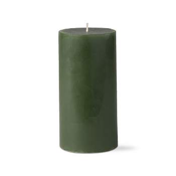 tagltd 3X6 Custom Color Unscented Paraffin Wax Pillar Dark Green Flat-Topped Candle For Mixed Displays Tall Hurricanes Everyday, Burn Time 80 Hours