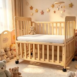 JVNOXK Solid Pine 4-in-1 Convertible Baby Bassinet Bedside Sleeper