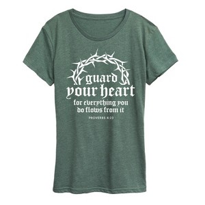 Women's - Instant Message - Guard Your Heart Short Sleeve Graphic T-Shirt - 1 of 4