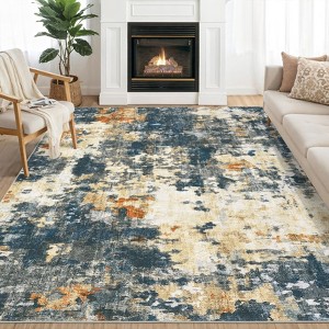 Machine Washable Area Rugs 5×7 Modern Abstract Indoor Carpet, Soft Low Pile Accent Rug with Non-slip Backing, Stain Resistant Contemporary Carpet for - 1 of 4