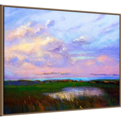 Dorothy Fagan Beaded Framed Nature Vista Canvas Print