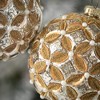 4"H Sullivans Beaded Floral Ornament - Set of 2  Gold Christmas Ornaments - 2 of 2